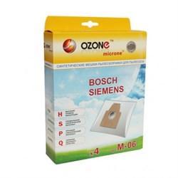 Набор пылесборников из микроволокна Ozone microne M-06 4шт для пылесосов Bosch - фото 11279