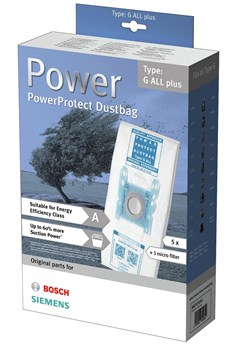 Мешки-пылесборники Bosch PowerProtect, 00577549 тип "G ALLplus", 5 шт. 00577549 - фото 16484