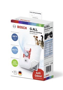 Мешки-пылесборники Bosch PowerProtect AirFresh 17002915 тип BBZAFGALL, 4 шт. 17002915 - фото 17730