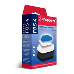Комплект фильтров Topperr FBS4 для пылесосов BOSCH серии GS10, GS20 - фото 21075
