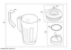 Стакан для блендера в сборе, Bosch 11039683 для MMB6172S 11039683 - фото 21705