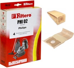 Мешки-пылесборники Filtero PHI 02 Standard, 4 шт, бумажные для Philips - фото 5343