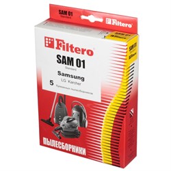 Мешки-пылесборники Filtero SAM 01 Standard, 5 шт, бумажные для Samsung, LG, Karcher, Hitachi, Vigor - фото 5345