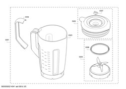 Крышка стакана блендера, в сборе, черная, Bosch 11030301 для MMBV62.M 11030301